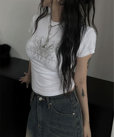 ☆送料・関税込☆LMC★WM SKETCH DOODLE CROPPED TEE★ MUSINSA公式 | COVERNAT Woman Crop Sketch Logo Baby T-Shirt Mint