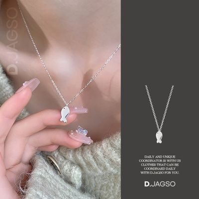 女性向けキッチュなスタイルの魚座シンプルネックレス | amood